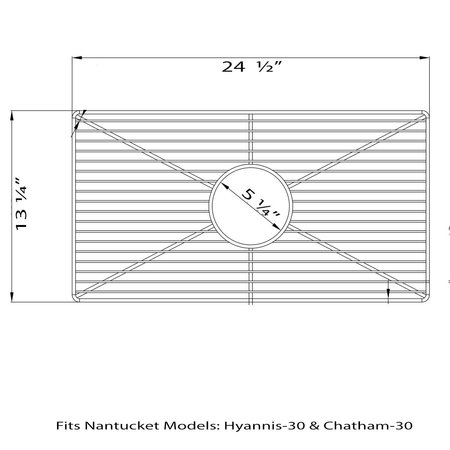 Nantucket Sinks Stainless Steel Bottom Grid BG-HC30